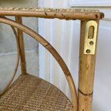 Vintage rattan corner shelf