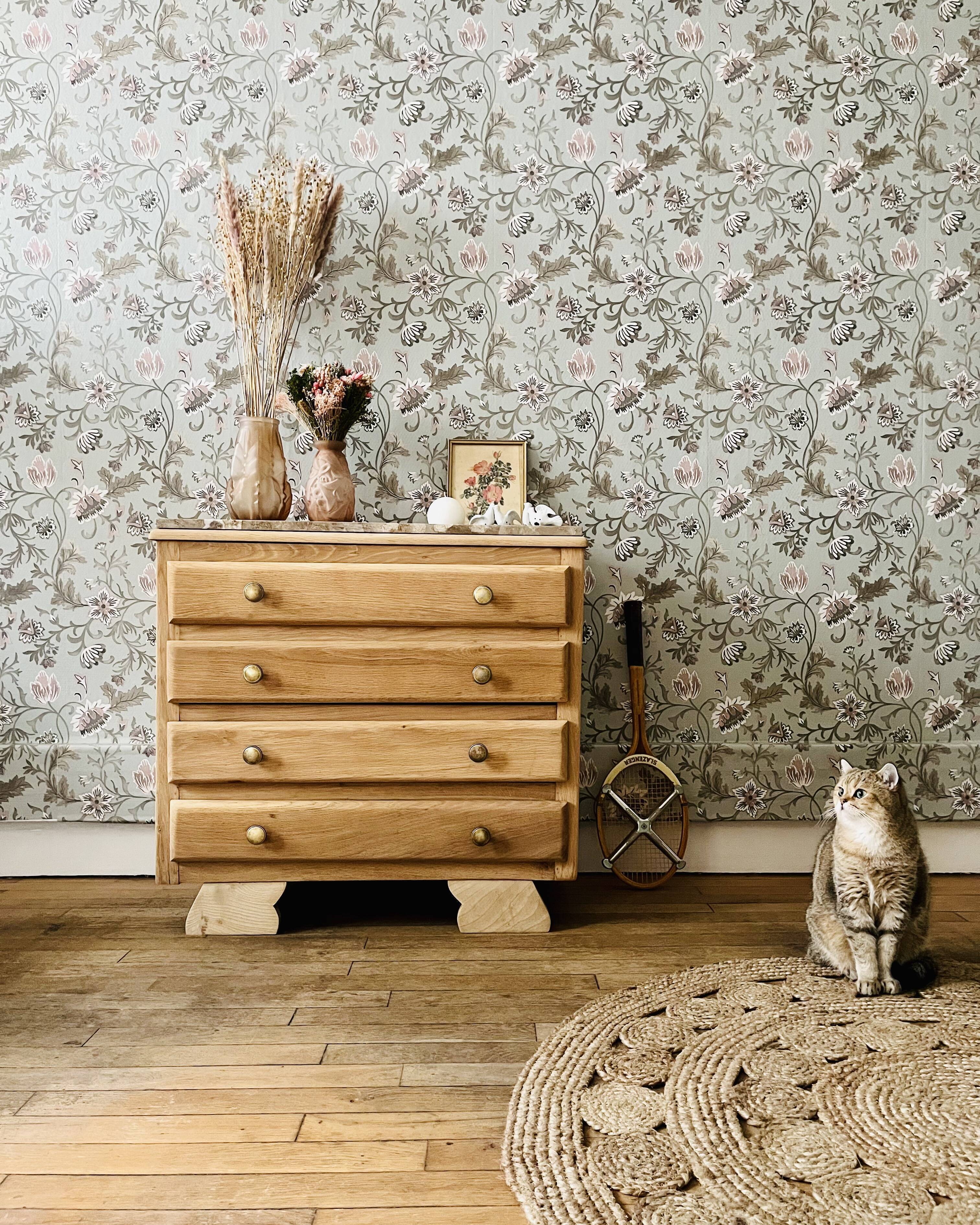 Art Deco chest of drawers with marble top