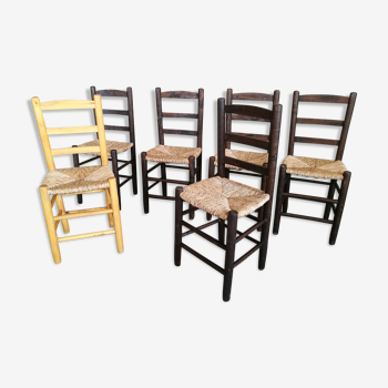 Set of six mulched chairs