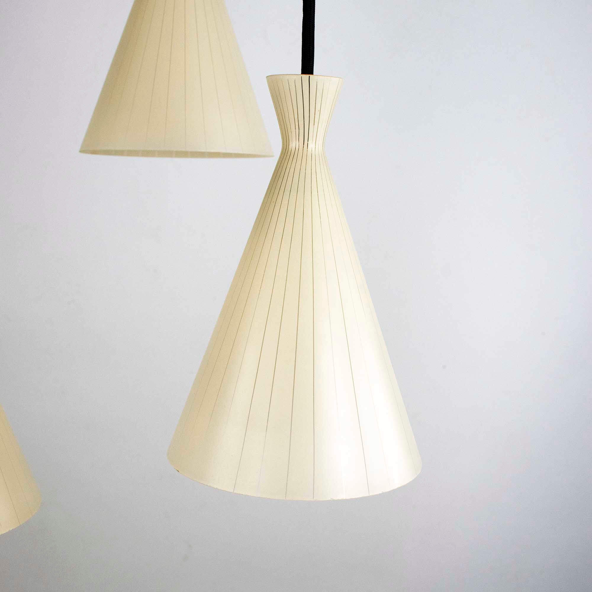 1960s Boomerang Teak Hanging Lamp by Philips Mid Century Vintage