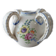 Old vase decorated with flowers, in ceramic, Roger Colas, from Clamecy