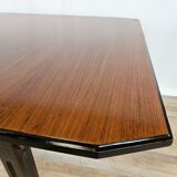 Table à manger extensible de style scandinave en noyer et ébène