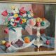 Original Swedish Oil on Canvas – "Flowers and Fruit by Ellis Wallin"