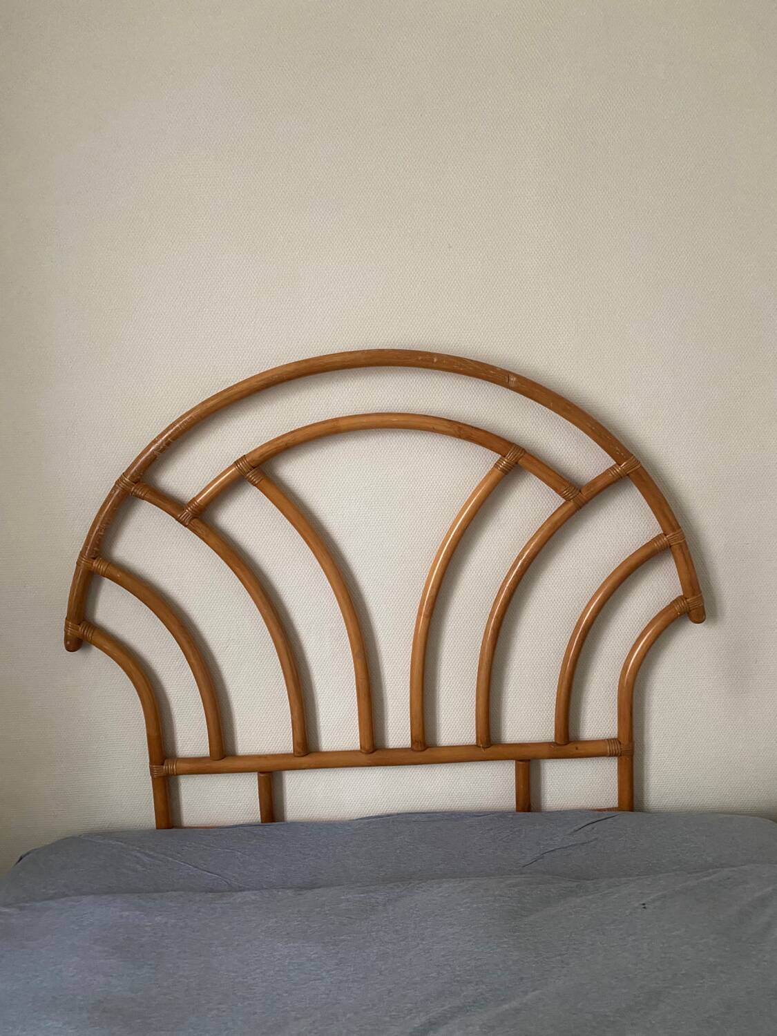 70's rattan headboard