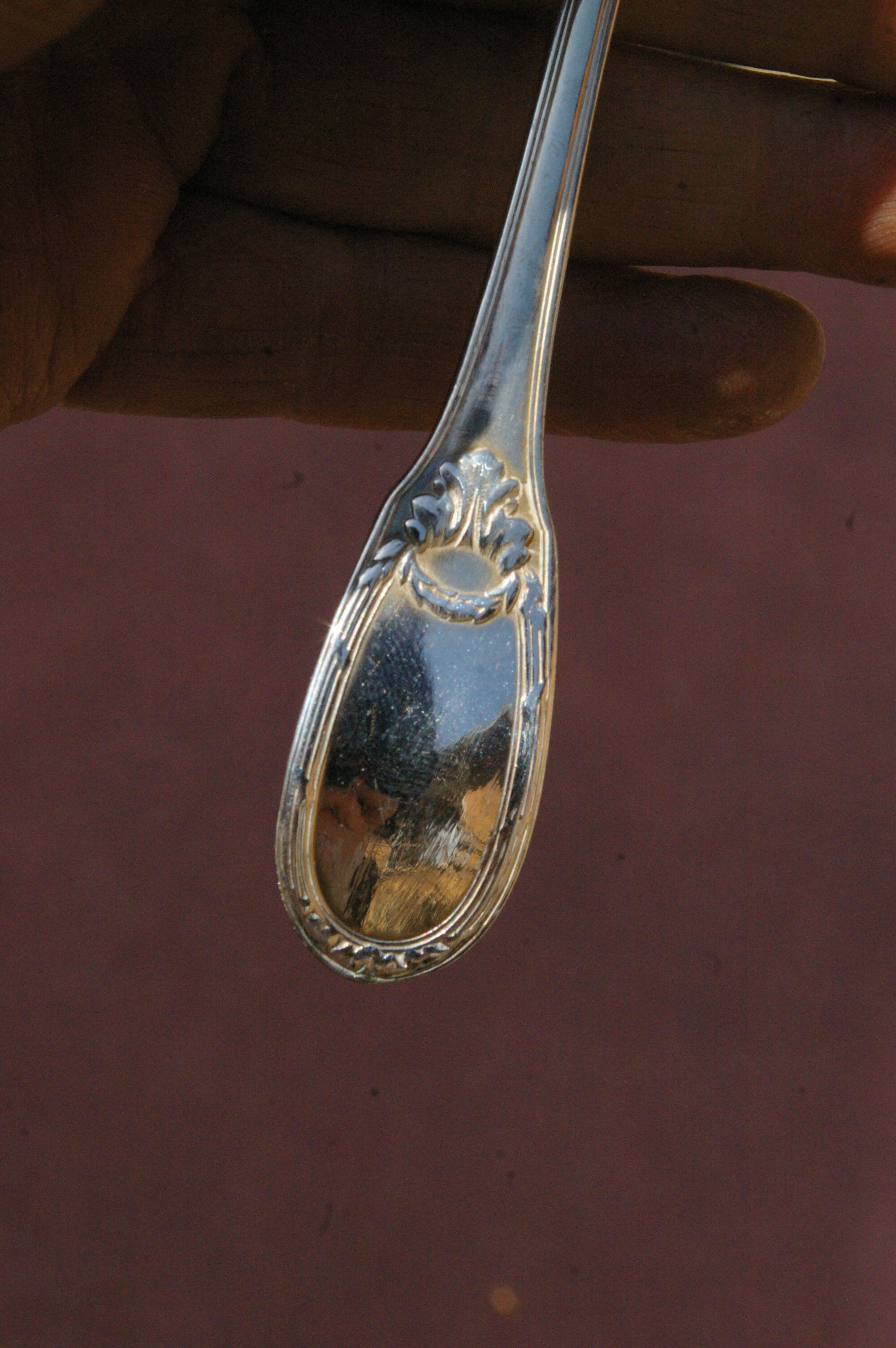 6 silver metal spoons louis XVI style