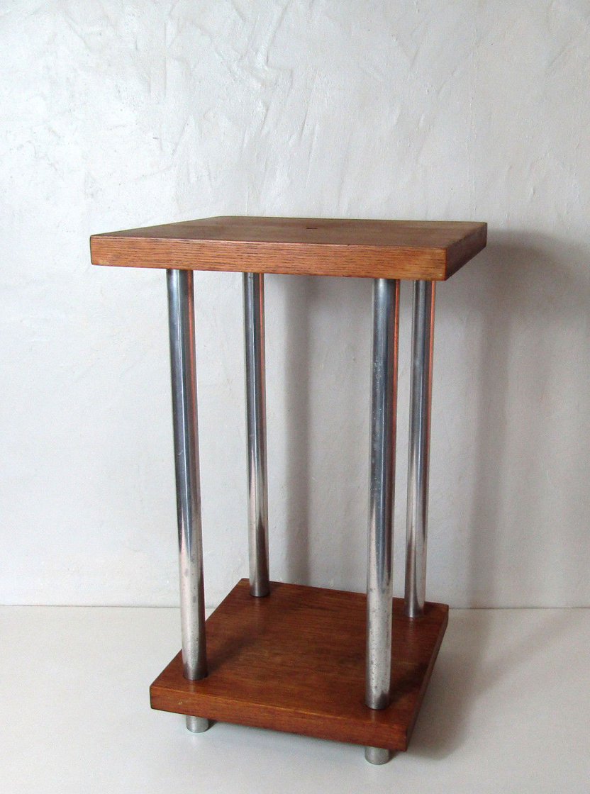 Table harness solid wood chrome dyed steel vintage