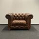 Handcrafted Brown leather Chesterfield Club Armchair