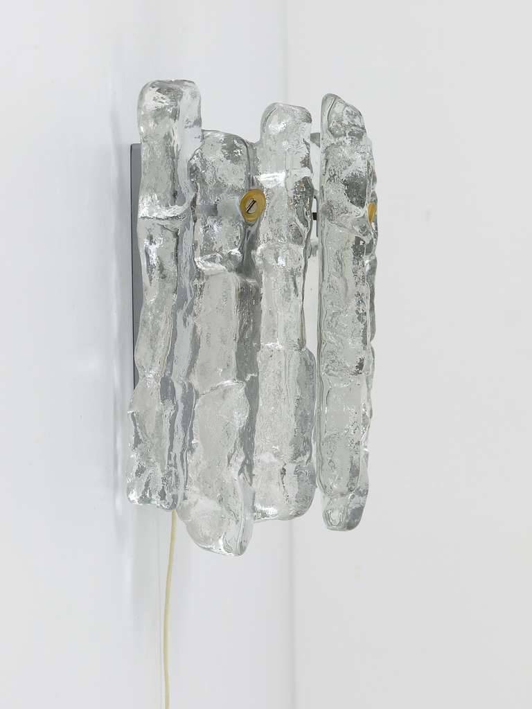 Frosted glass wall light mid-century by J.T. Kalmar Soria, Austria, 1970s