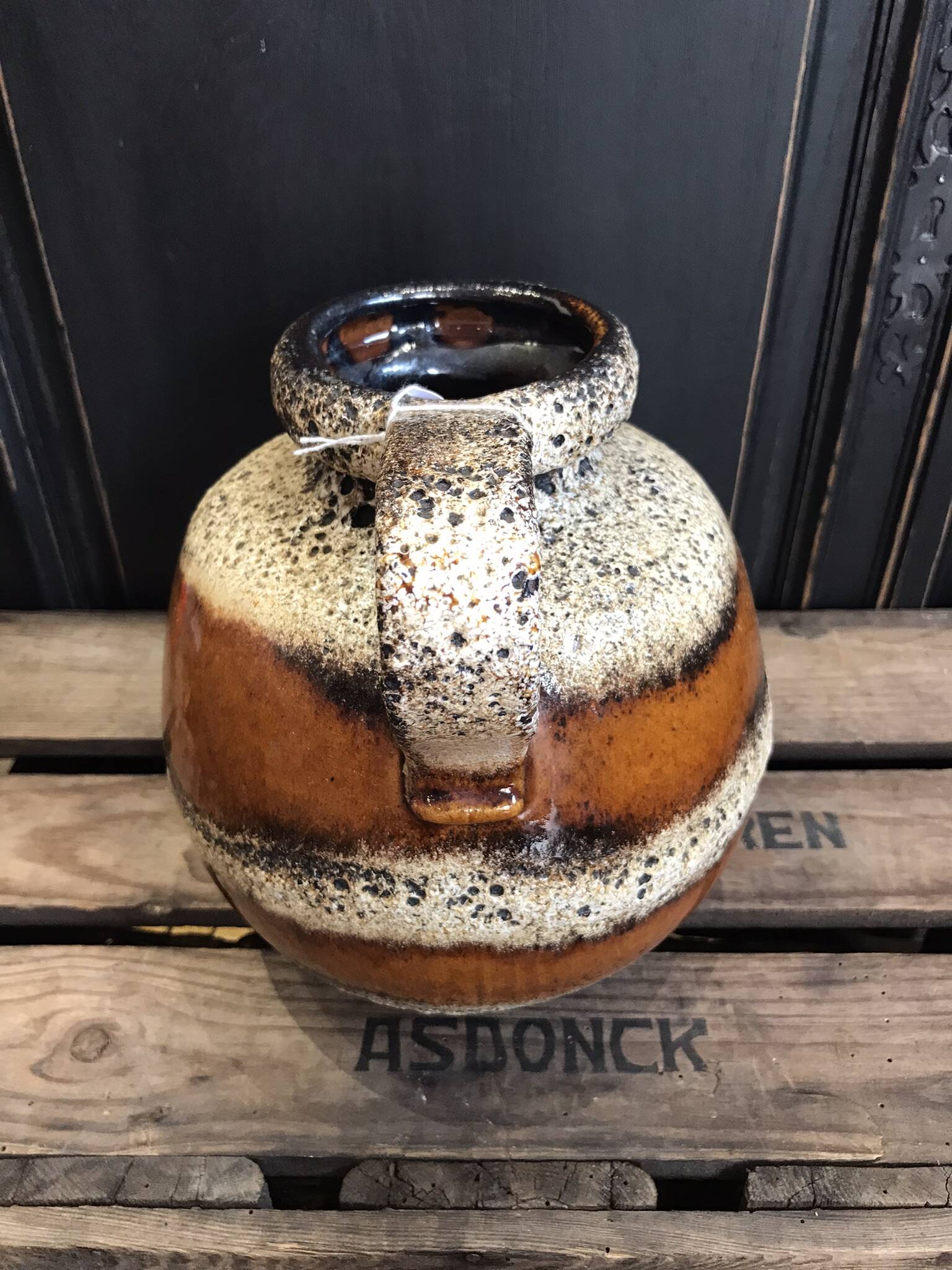 Rare Vintage West German Scheurich Pottery Ball Vase 484-21