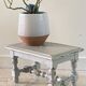 Tabouret vintage gris perle patiné