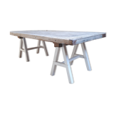 Industrial coffee table with trestles