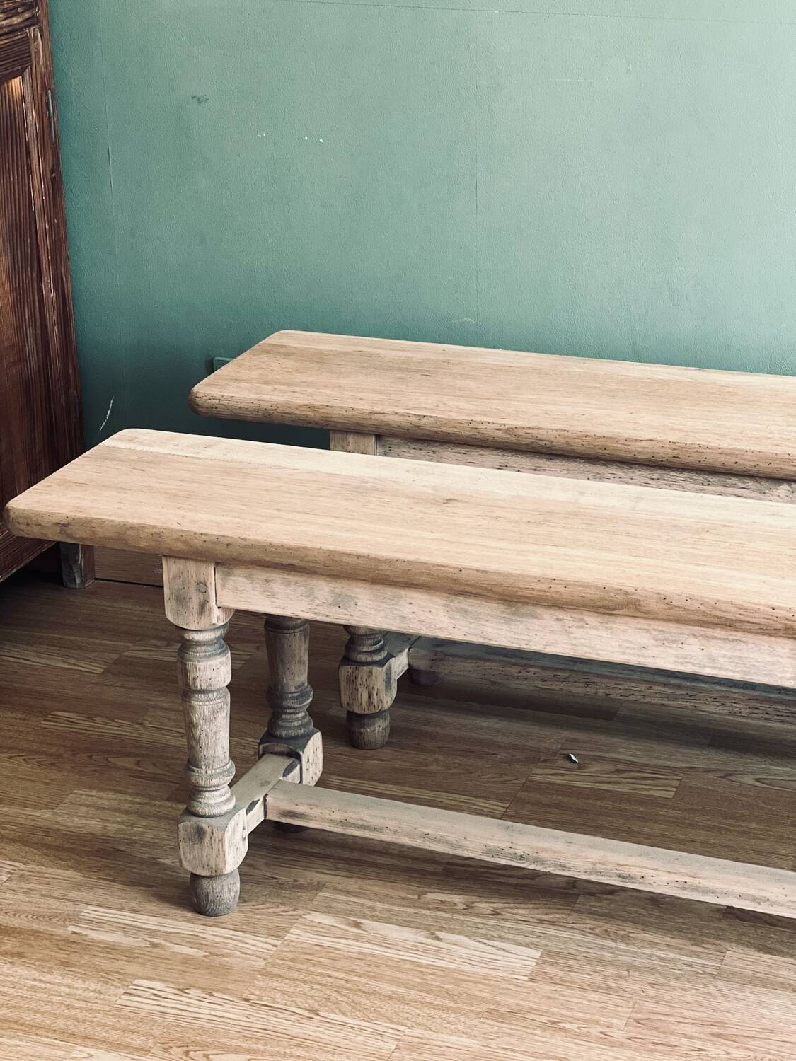 Old farmhouse benches - solid oak wood
