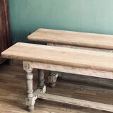 Old farmhouse benches - solid oak wood