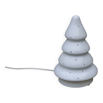 Lampe sapin en céramique blanche brillante – Ø15 cm – Ampoule fournie