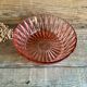 Cut glass salad bowl in pink glass