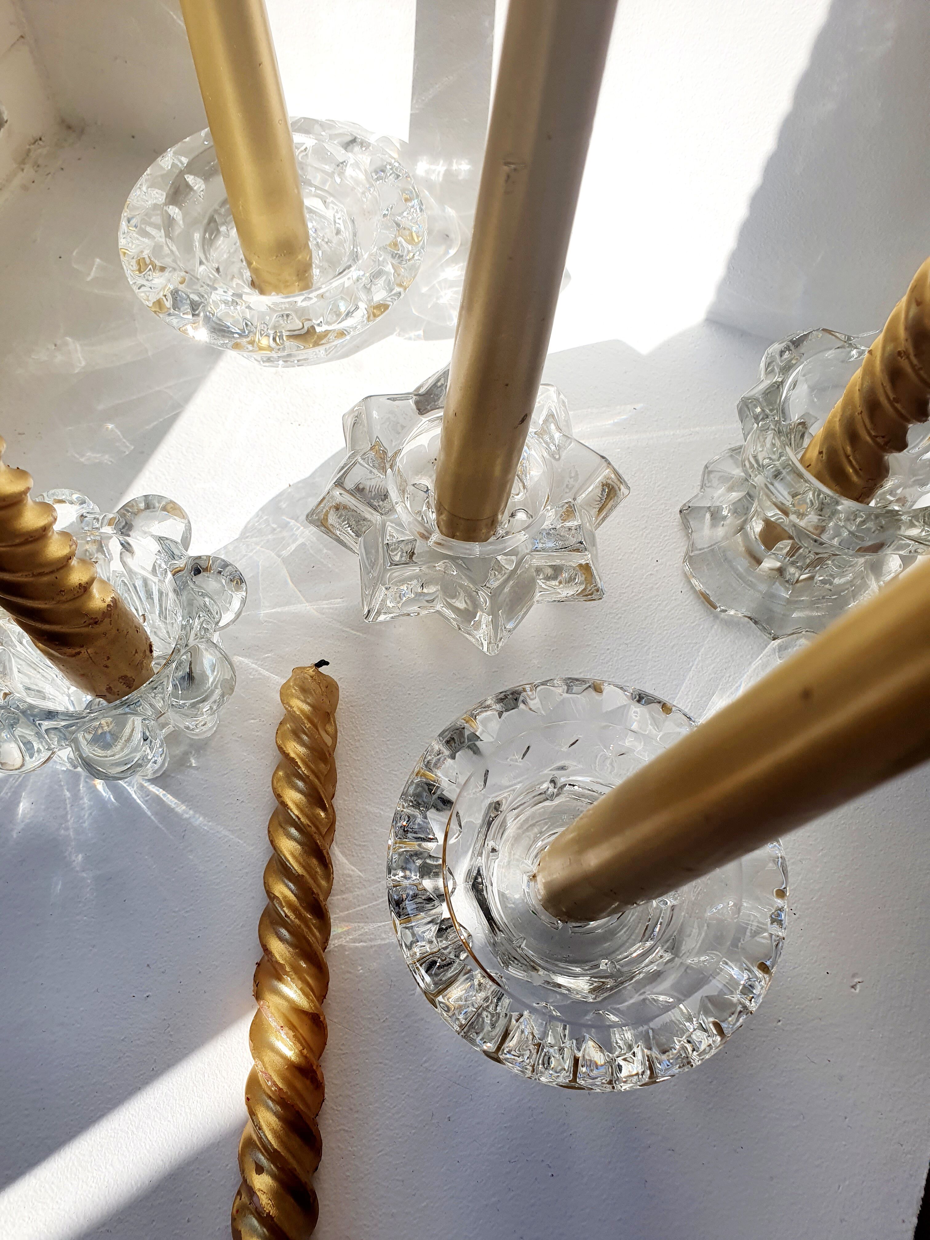 Glass candle holders