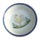 Old round and hollow dish Charolles earthenware Rooster decoration