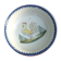Old round and hollow dish Charolles earthenware Rooster decoration