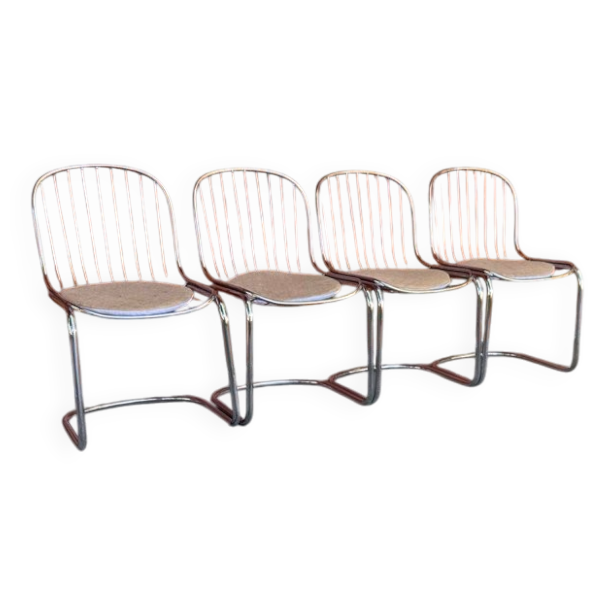 Italian dining chairs style Gastone Rinaldi, 1970s, set of 4