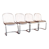 Italian dining chairs style Gastone Rinaldi, 1970s, set of 4