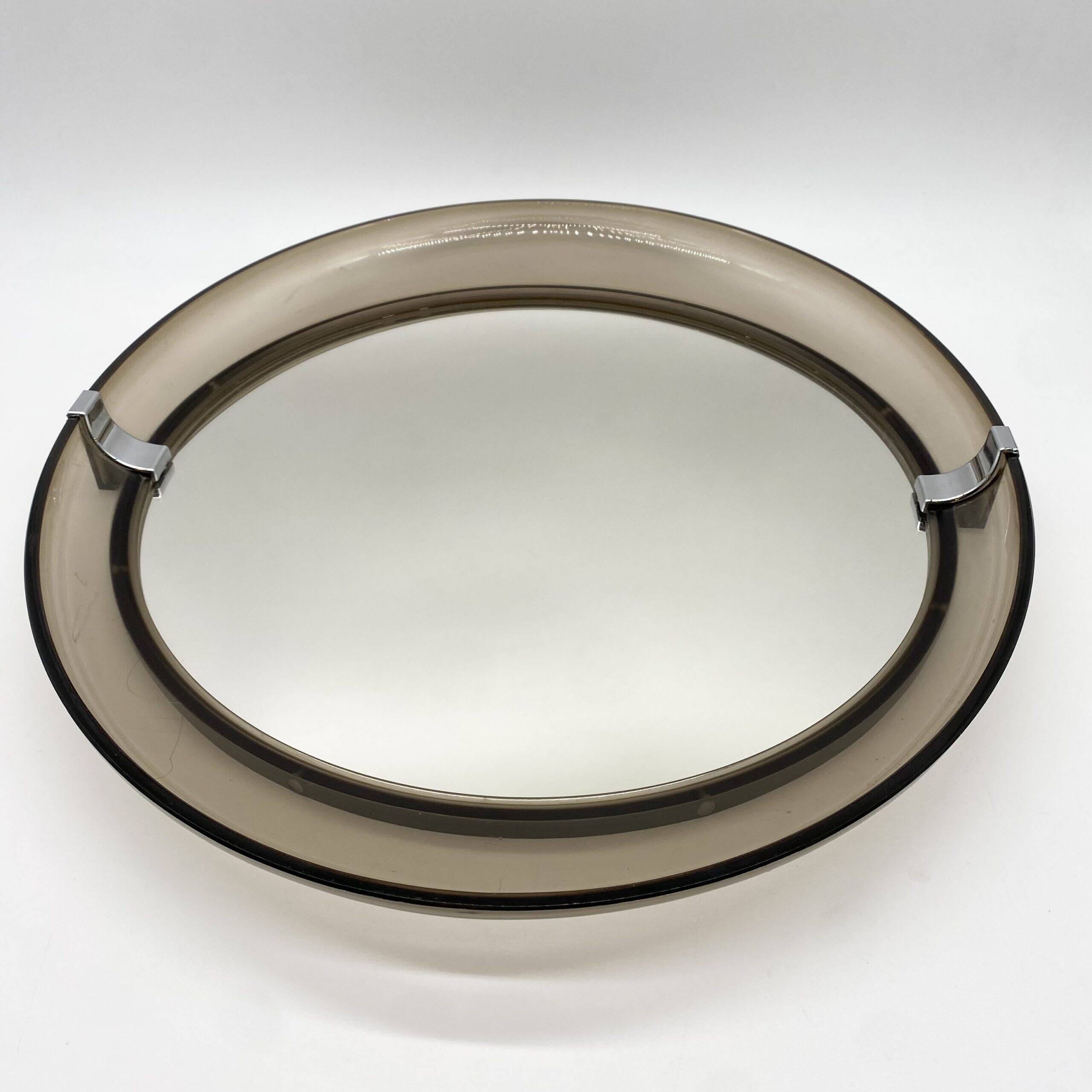 "Space Age" mirror in smoked plexiglass – 1970s