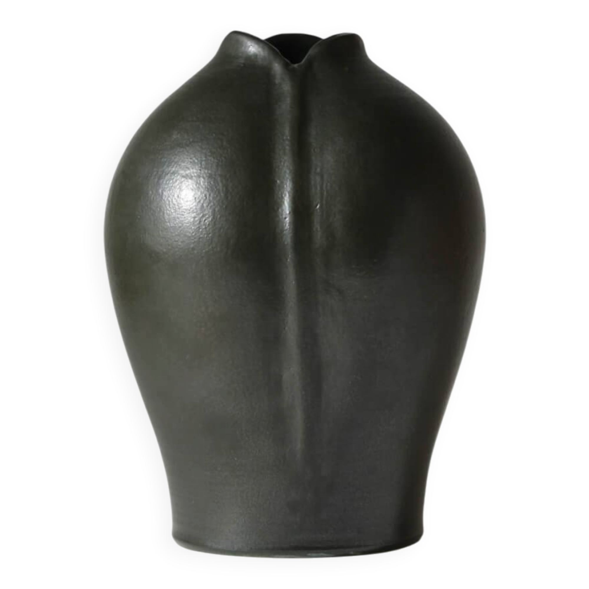 Flower Bud Shaped Ceramic Vintage Vase, Signed