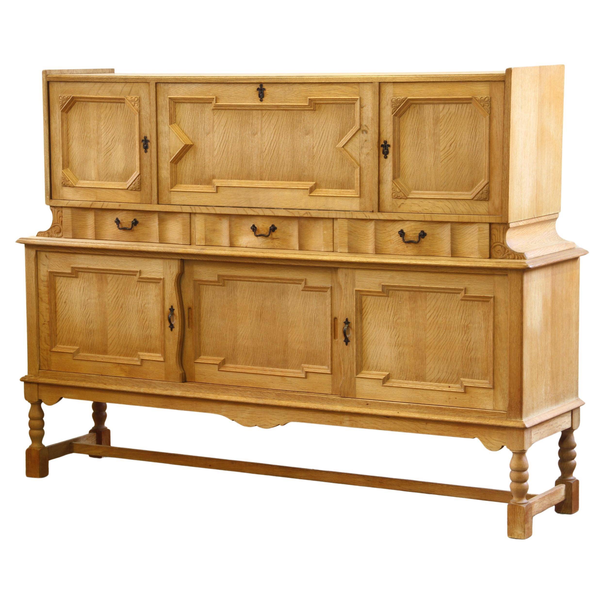 Vintage 1960s oak cabinet - cupboard style of Danish design Henning Kjærnulf