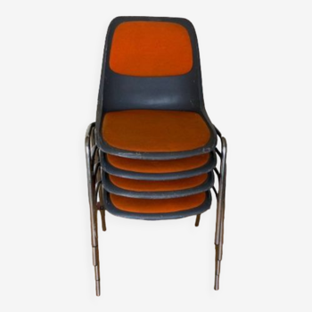 4 chaises orange