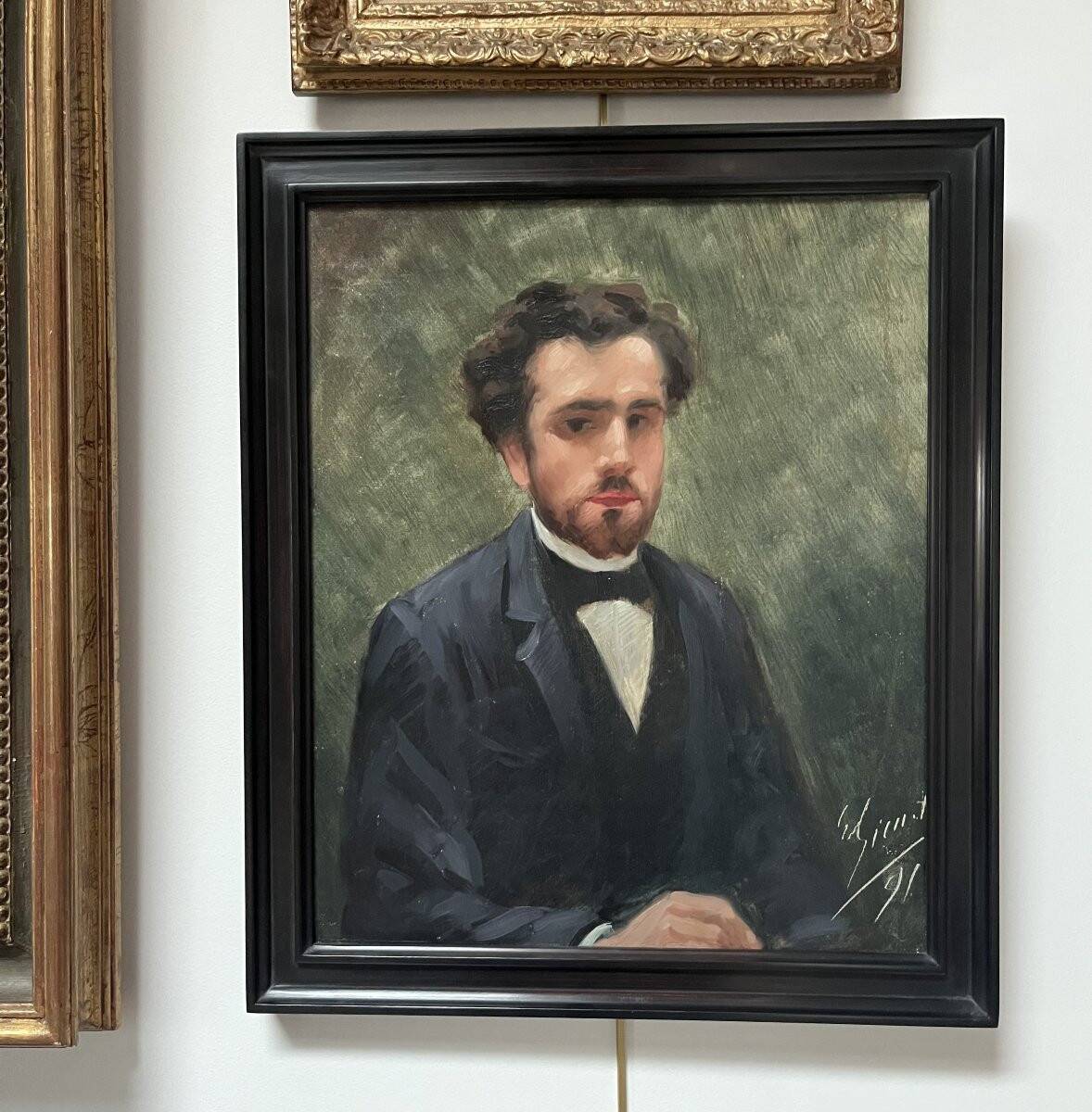 French School of the 19th Century, Portrait of a Young Man, 1891 Oil on Canvas