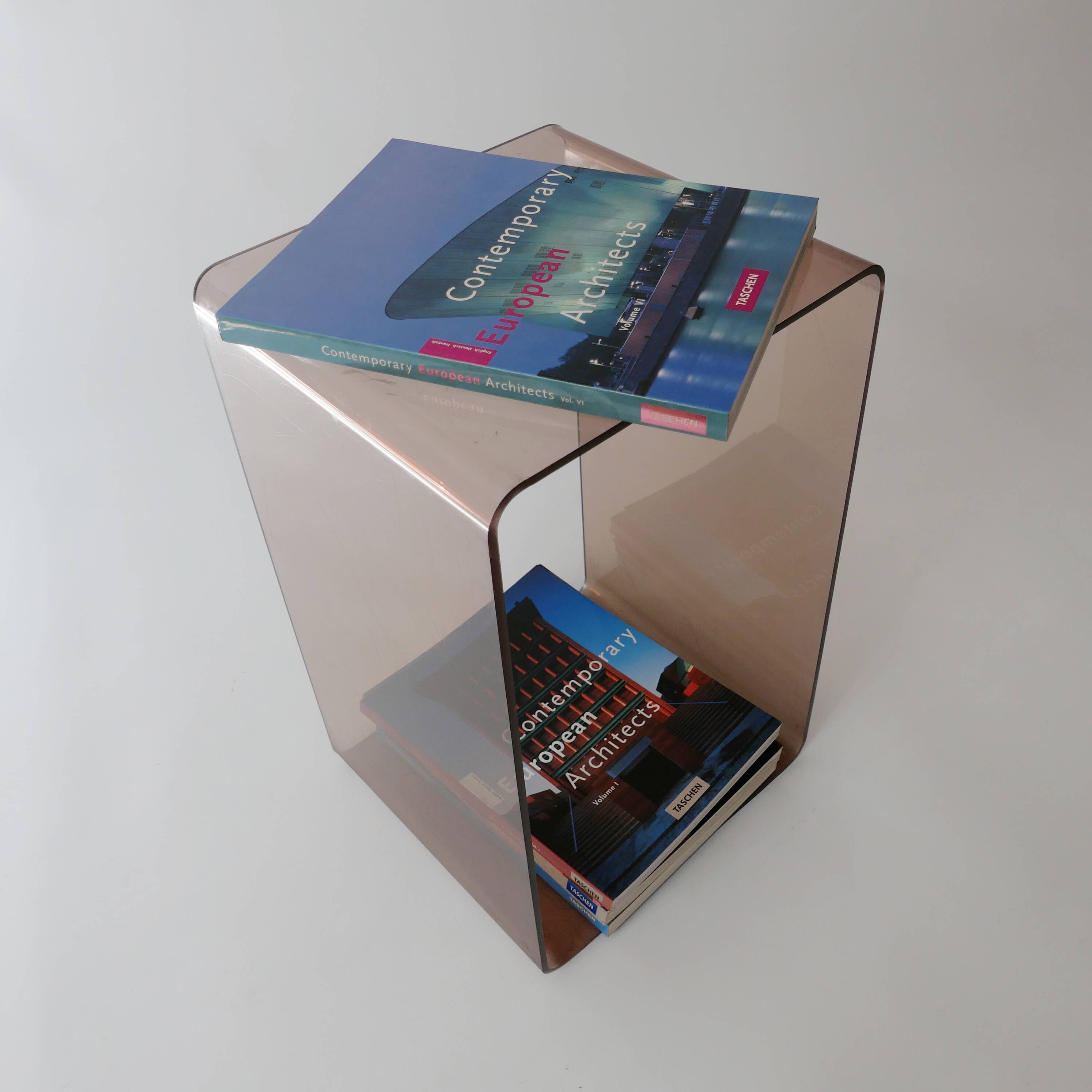 Vintage side table plexiglass 1970s design by Michel Dumas
