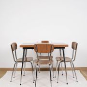 Formica extending table with 4 chairs, set, vintage from the 70s.