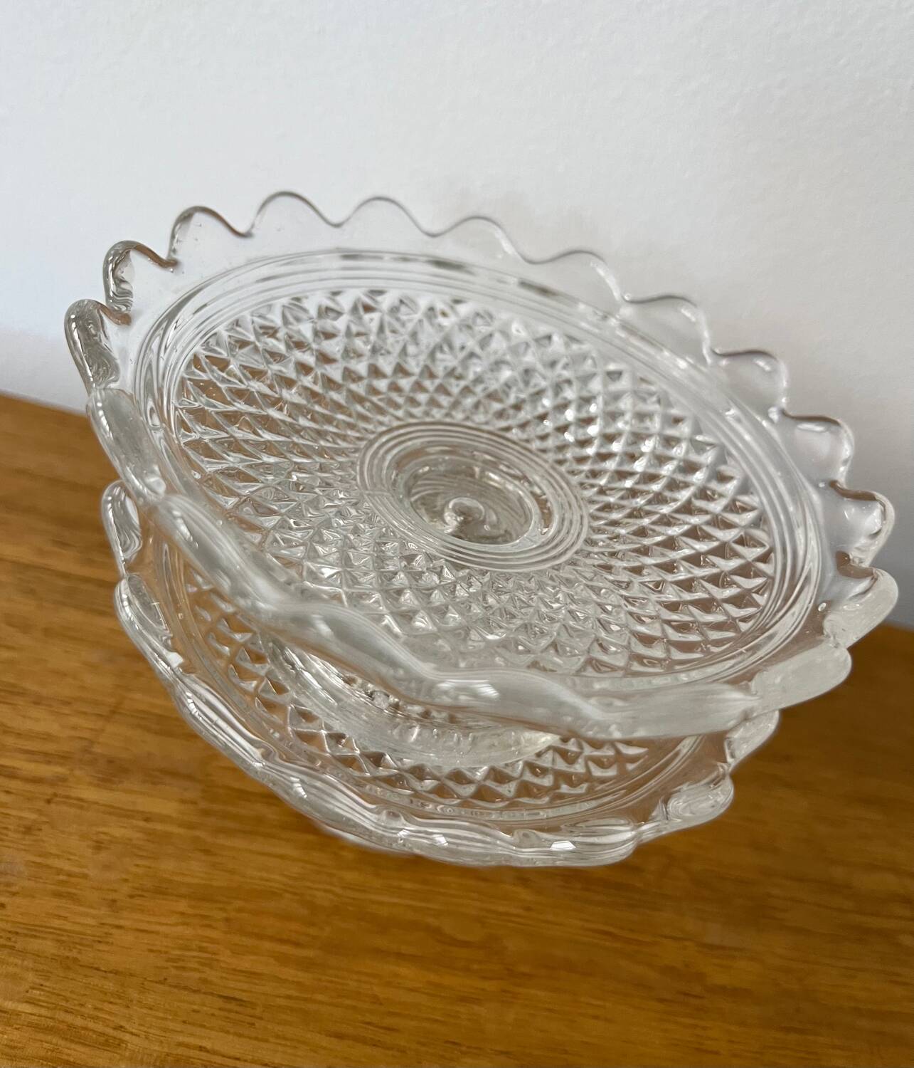 Duo min compotiers XIXeme verre pressé