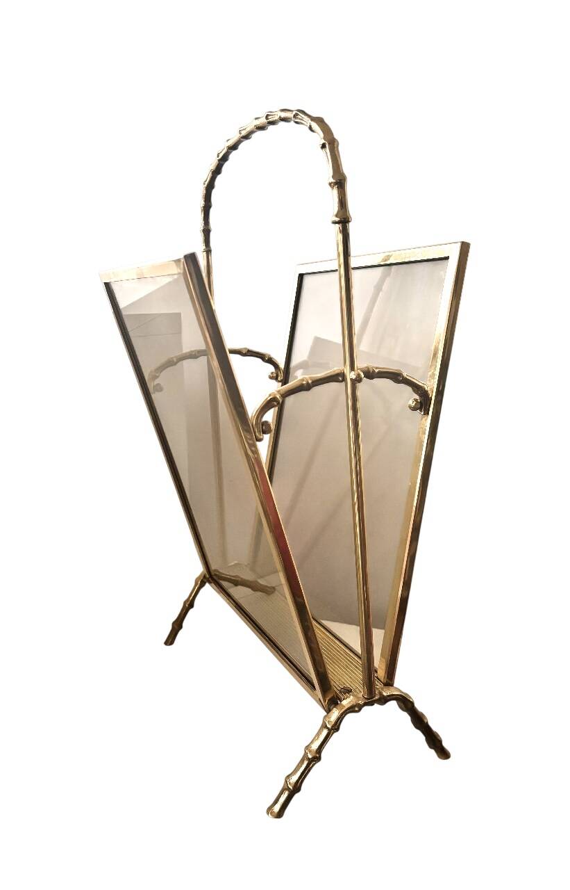 Gold-plated brass magazine rack Maison Baguès