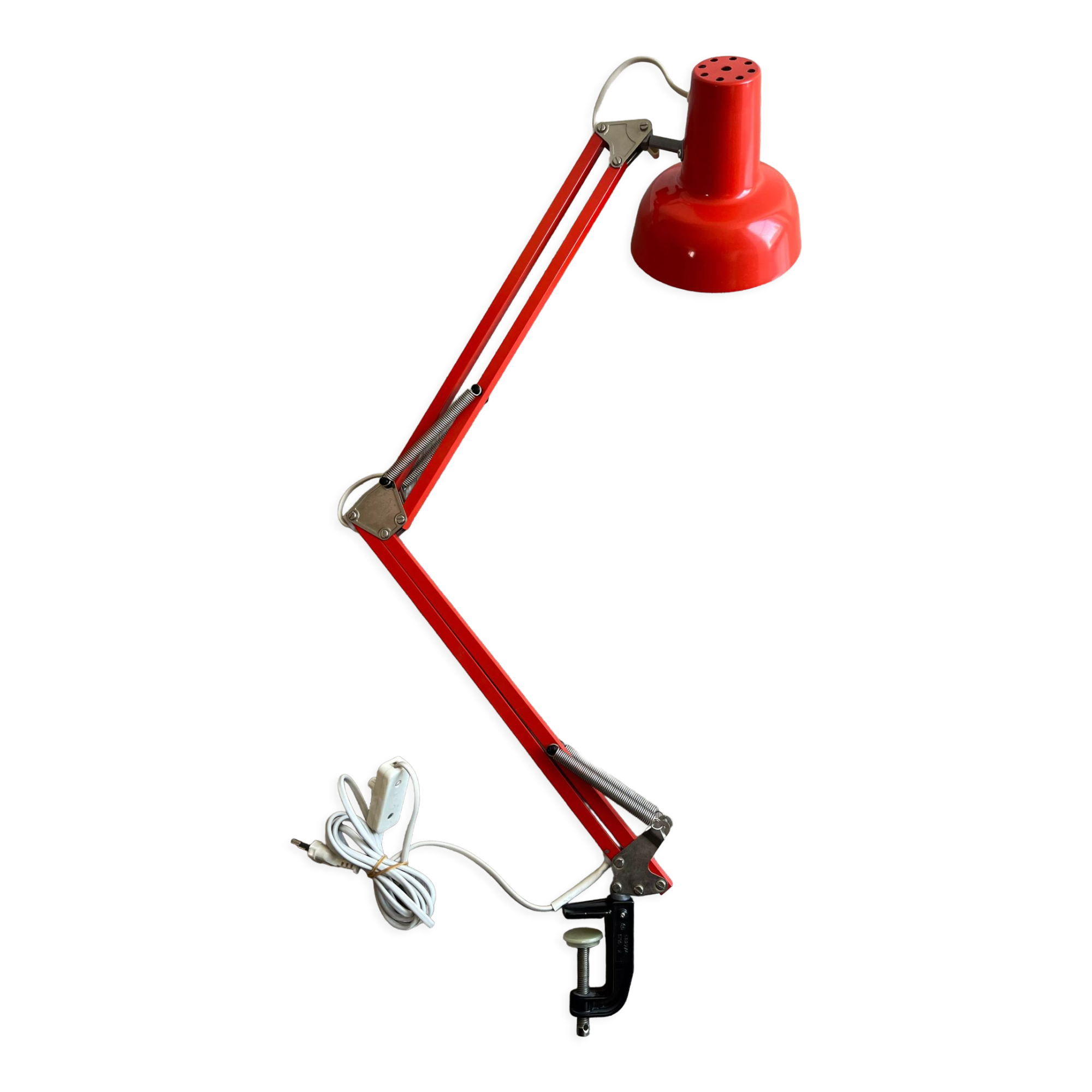 Vintage orange articulated desk lamp
