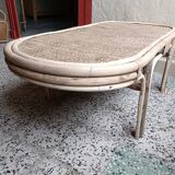 Refurbished rattan coffee table