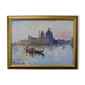 Watercolor of Venice Signed Dorsoduro