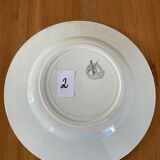 7 assiettes plates liserés vert sapin Moulin des loups