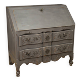 Bureau de pente ou commode scriban en bois laqué esprit Shabby chic époque circa 1920-1930