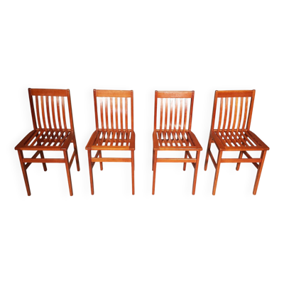 4 chaises Milano en bois de cerisier par Aldo Rossi pour Molteni, années 1980