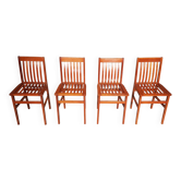 4 chaises Milano en bois de cerisier par Aldo Rossi pour Molteni, années 1980
