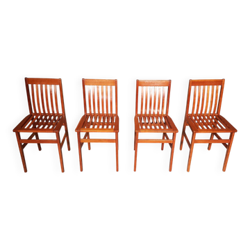 4 chaises Milano en bois de cerisier par Aldo Rossi pour Molteni, années 1980