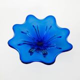 Cobalt flower bowl, Danish design, 1970s, made in Denmark