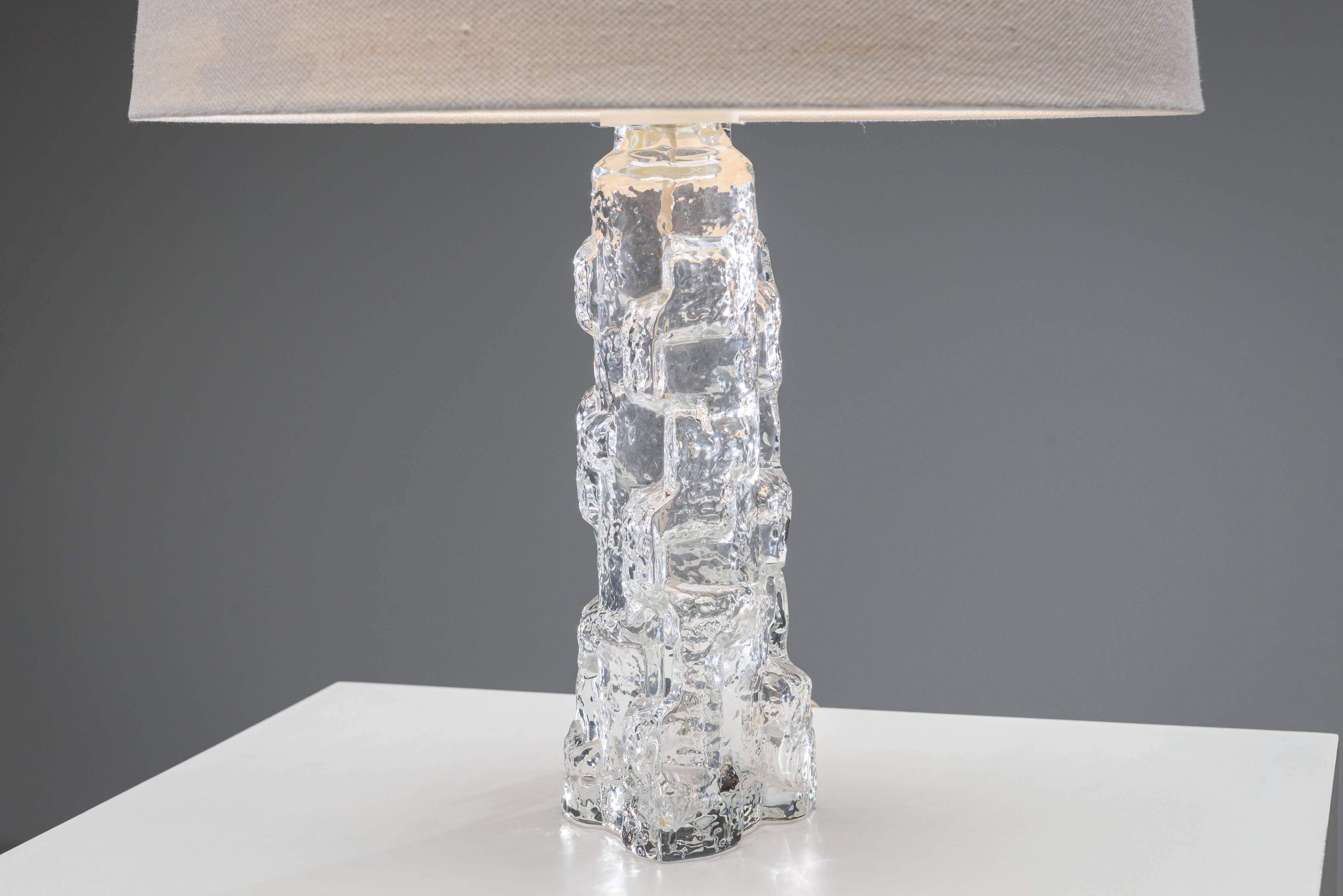 Reijmyre Glasbruk glass table lamp Sweden
