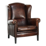 Sheepskin wingback armchair with beautiful deep and warm colours