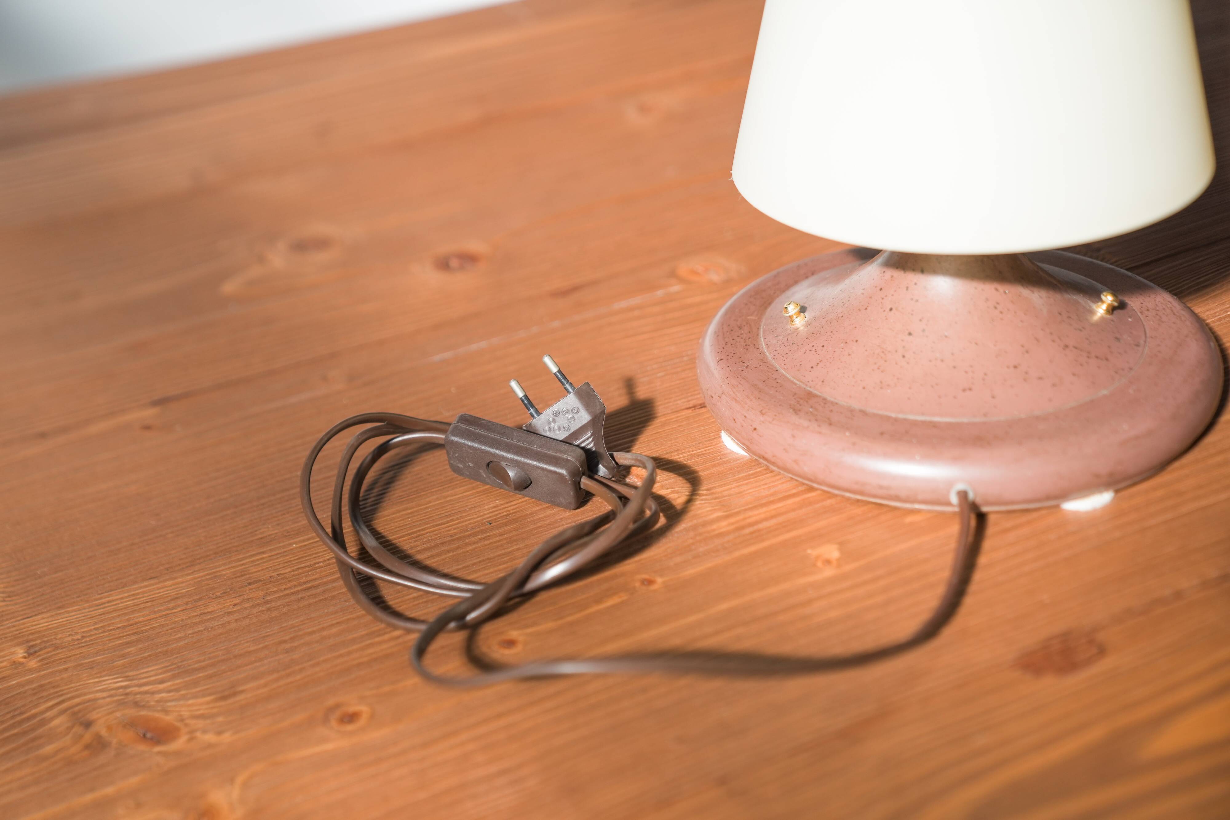 1970s-80s Brass and Glass Table Lamp