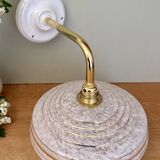 Vintage wall lamp with white and gold Clichy glass shade