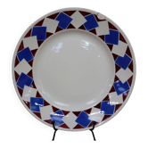 Plat en faïence ancien à décor géométrique KG Lunéville "Kémor"