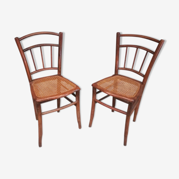 Set of 2 canned Bistro chairs