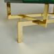 Table basse en placage de malachite et laiton doré circa 1970