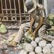 HSP painting "Coconut cutter" Sao Paulo signed Auberger 1969 + frame